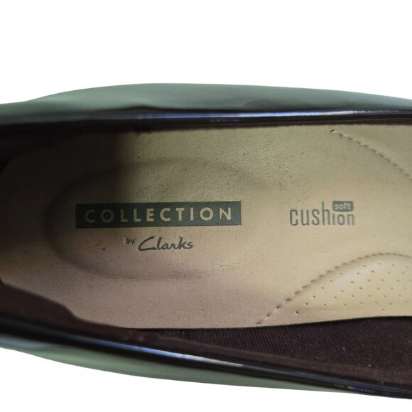 Clarks Collection NWT Adriel Viola Aubergine Patent Faux Leather Pumps Size 8.5 - Picture 6 of 8